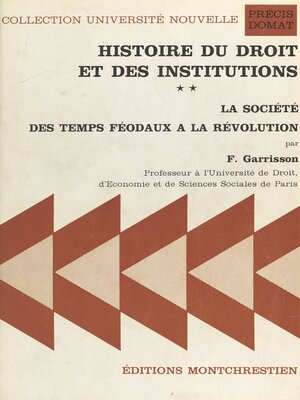 cover image of Histoire du droit et des institutions (2)